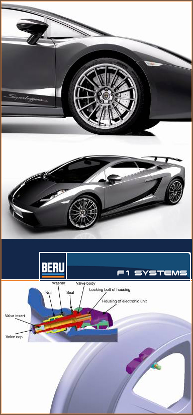 Lamborghini использует системы контроля давления в шинах Beru F1 Systems